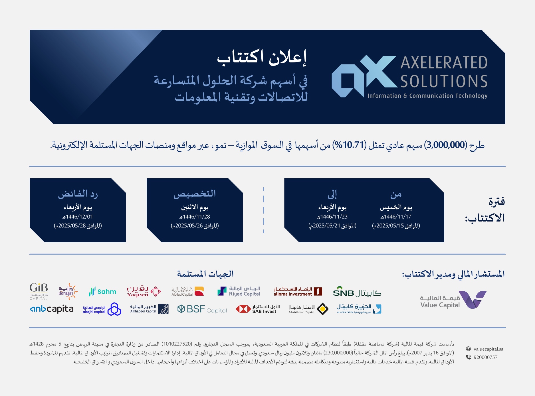 2. إعلان اكتتاب